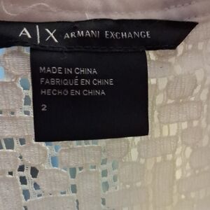 Armani Exchange Cream Laceback  Shell Sleeveless Dress